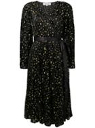 Diane Von Furstenberg Floral Patterned Wrap Style Dress - Black