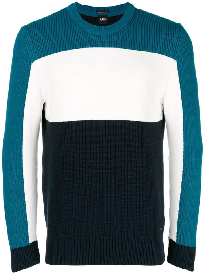 Boss Hugo Boss Colour Block Jumper - Blue