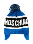 Moschino Kids Logo Bobble Knitted Hat, Boy's, Size: 42 Cm