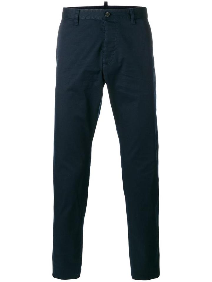 Dsquared2 Slim Fit Chinos, Men's, Size: 48, Blue, Cotton/spandex/elastane