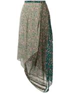 Chloé Asymmetric Floral Print Skirt - Green