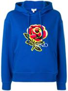 Kenzo Flower Print Hoodie - Blue