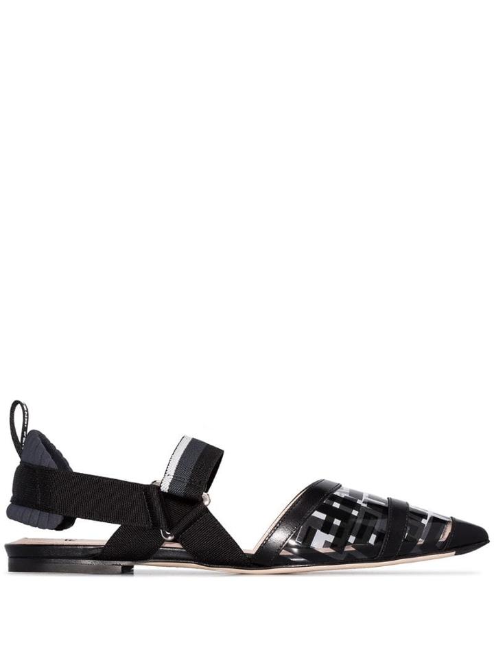 Fendi Colibri Flat Logo Pumps - Black