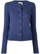 See By Chloé Round Neck Cardigan, Women's, Size: Small, Blue, Cotton