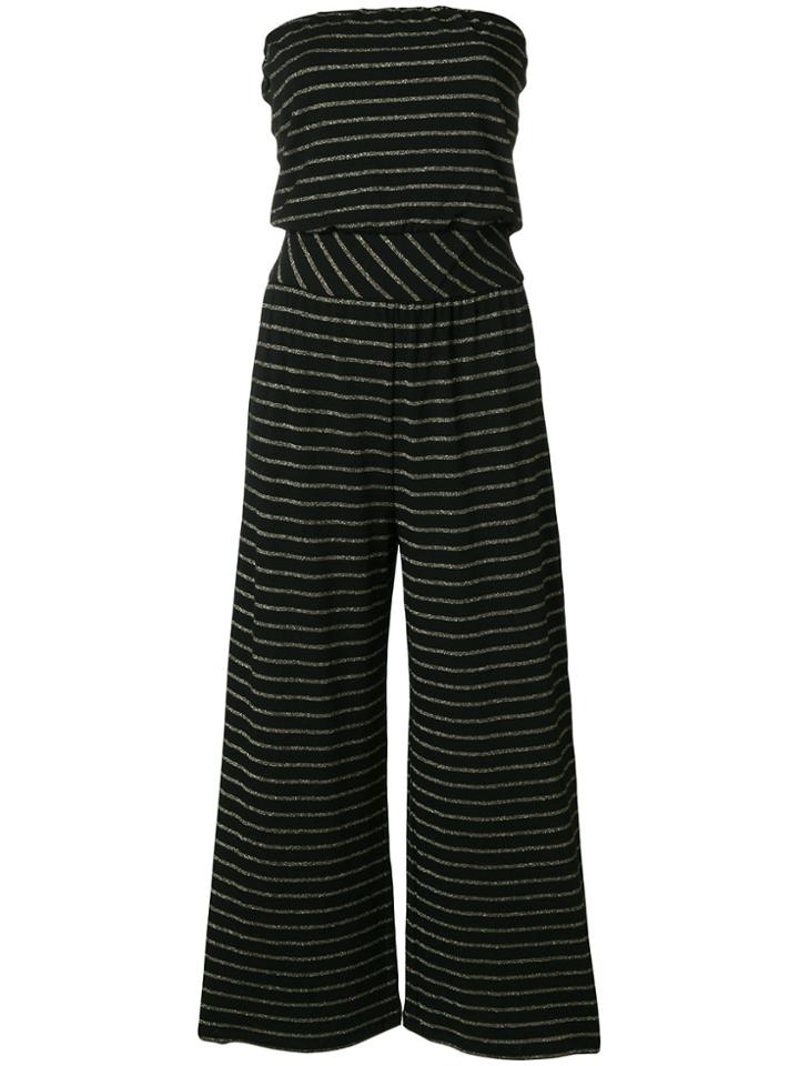 Patrizia Pepe Striped Off-shoulder Jumpsuit - Black