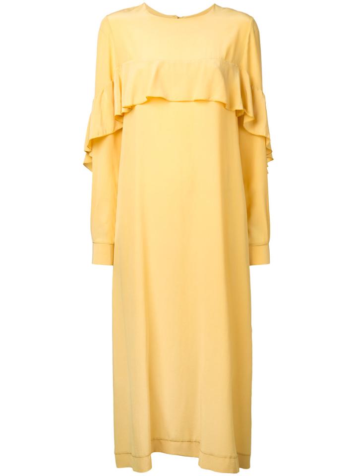 N Duo Ruffled Shift Dress - Yellow & Orange