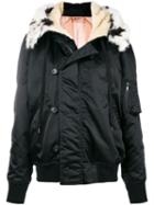 Nº21 Fur-trimmed Hooded Parka Jacket - Black