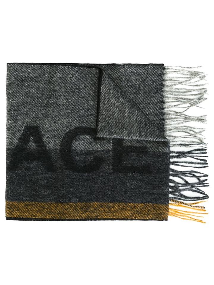 Ps By Paul Smith Striped Scarf, Men's, Grey, Wool