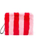 Tu Es Mon Tresor Fur And Leather Clutch, Women's, Red