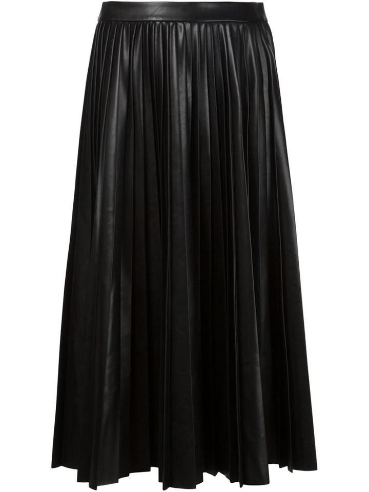 Alexander Wang Pleated A-line Skirt, Women's, Size: 4, Black, Polyester/polyurethane