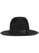 Borsalino Strap Detail Fedora Hat - Black