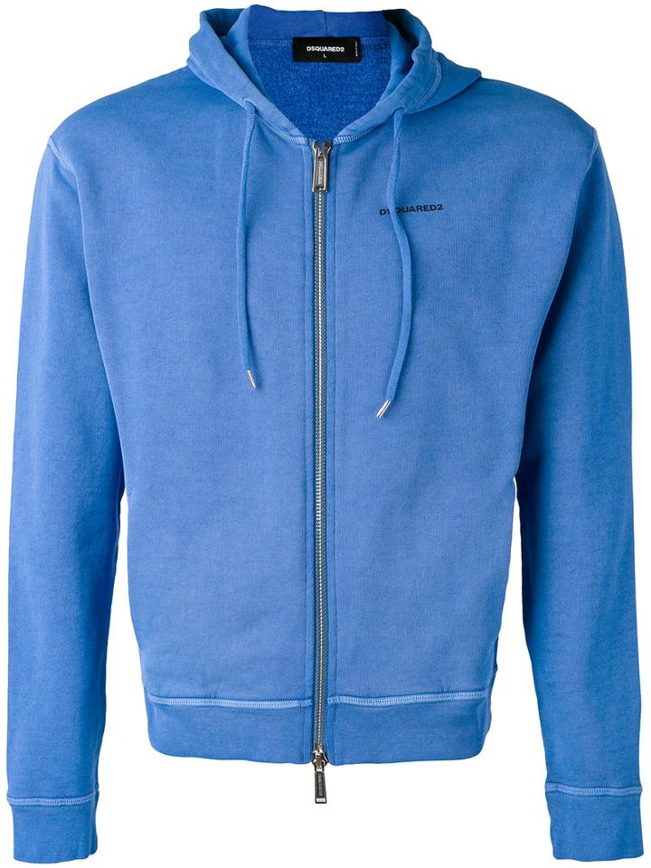 Dsquared2 - Chest Logo Hoodie - Men - Cotton/spandex/elastane - L, Blue, Cotton/spandex/elastane