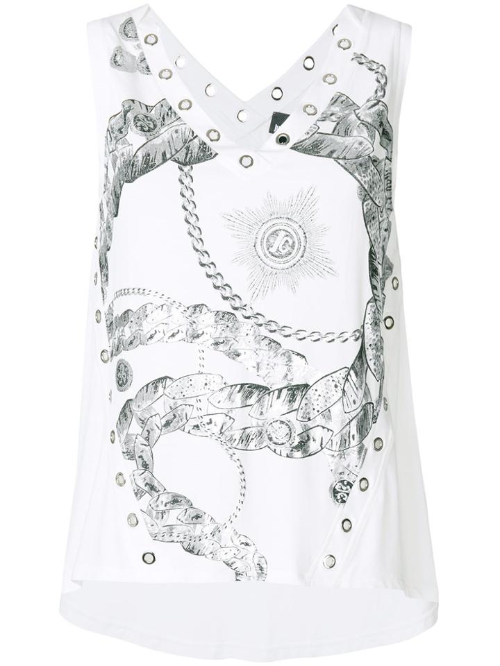 Just Cavalli Graphic Print Tank Top - White