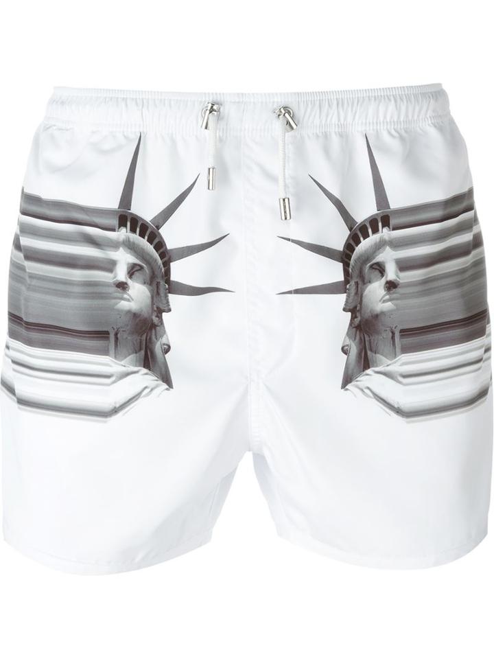 Neil Barrett Statue Of Liberty Swim Shorts