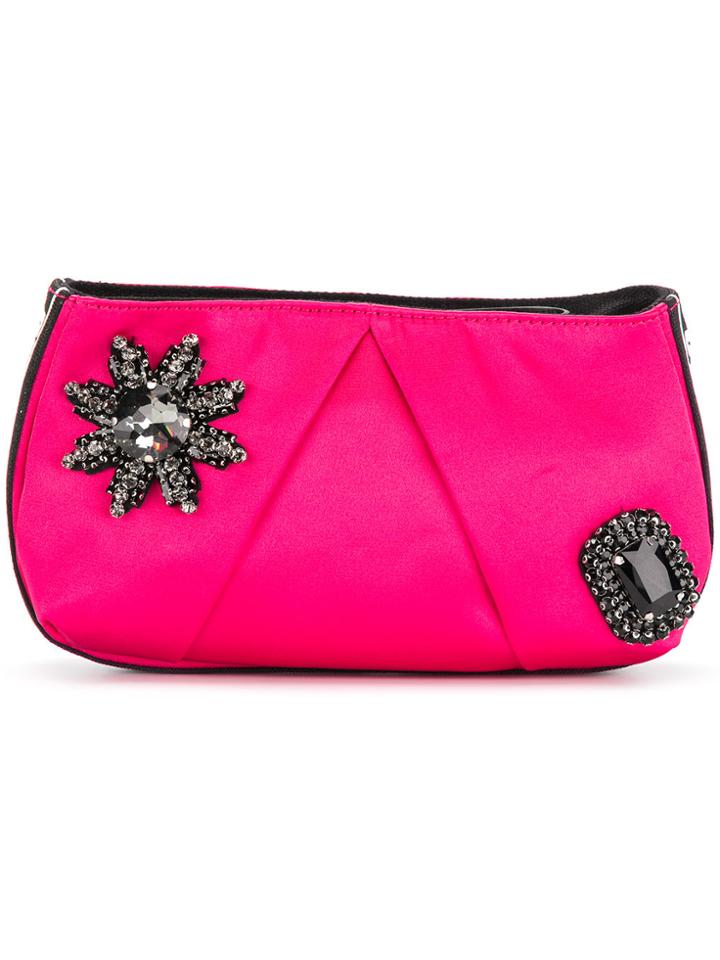 Pinko Embellished Clutch - Pink & Purple