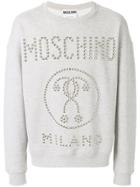 Moschino Studded Question Mark Logo Sweatshirt - Grey
