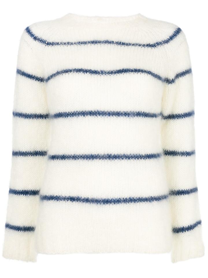 Officine Generale Striped Sweater - White