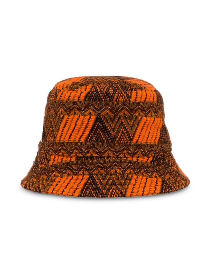Prada Cashmere Zigzag Hat - Brown