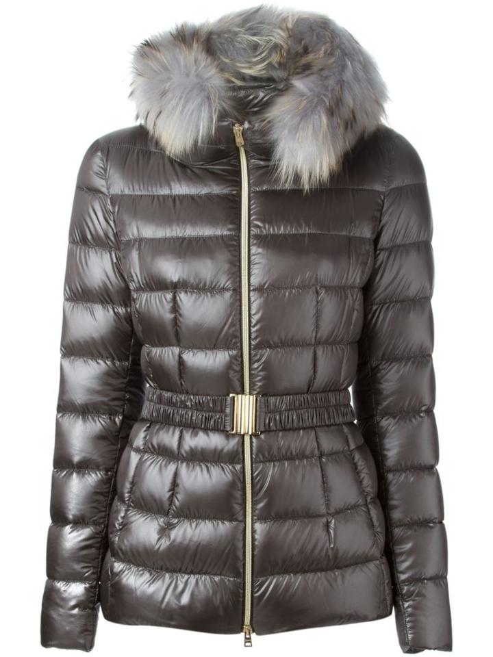 Herno Padded Coat, Women's, Size: 46, Grey, Polyamide/feather Down/racoon Fur