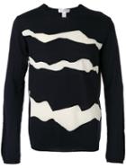 Comme Des Garçons Shirt Panel Detail Lightweight Knitted Jumper, Men's, Size: Large, Blue, Wool