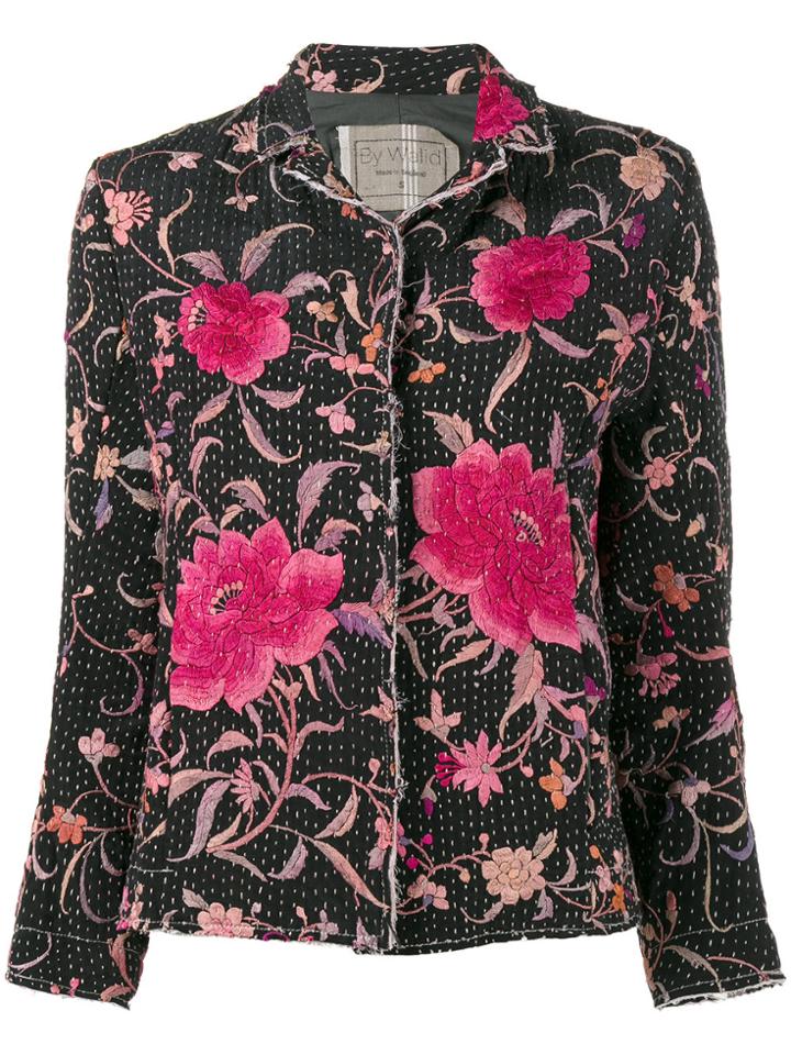 By Walid Dark Haya Floral Embroidered Jacket - Black