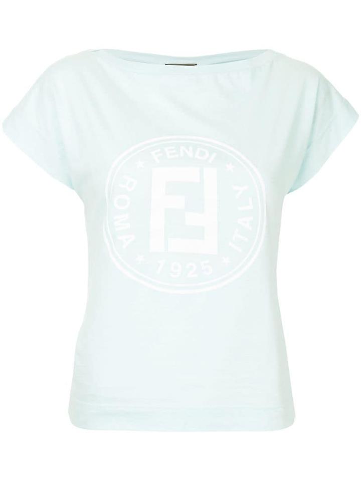 Fendi Pre-owned Logo Print T-shirt - Blue