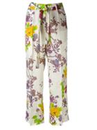 Etro Floral Print Trousers, Women's, Size: 44, White, Silk/viscose