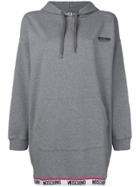 Moschino Logo Hem Hoodie Dress - Grey