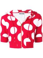 Moschino Cropped Polka Dot Hoodie - Red