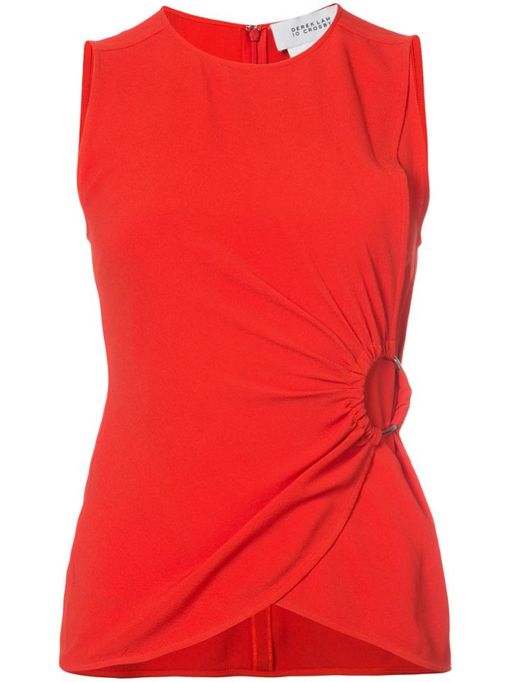 Derek Lam 10 Crosby Ruched Sleeveless Top - Red