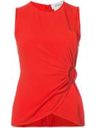 Derek Lam 10 Crosby Ruched Sleeveless Top - Red
