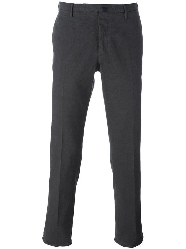 Incotex Tailored Trousers, Men's, Size: 48, Grey, Cotton/spandex/elastane