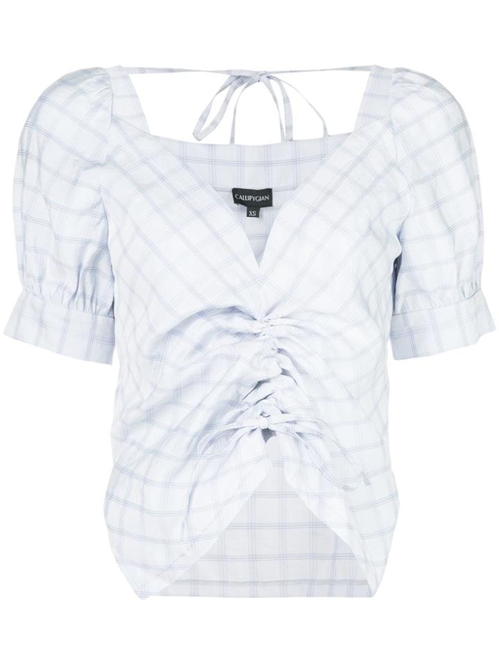 Callipygian Sweetheart Cinched Top - Blue