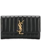 Saint Laurent Large Vicky Flap Wallet - Black