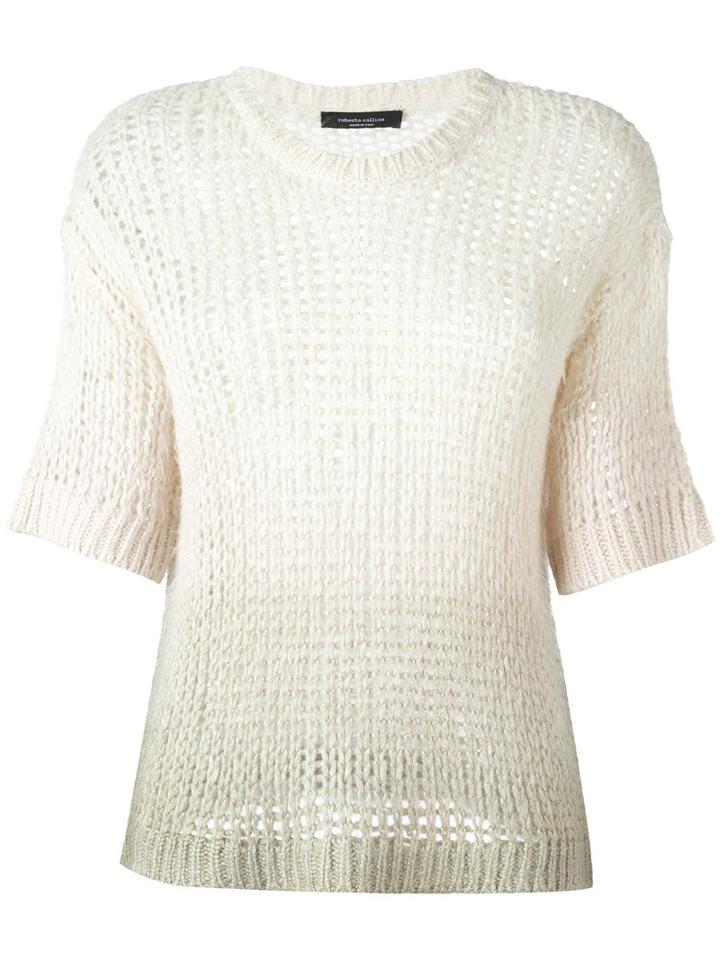 Roberto Collina Cropped Sleeves Jumper, Women's, Size: Xs, Nude/neutrals, Silk