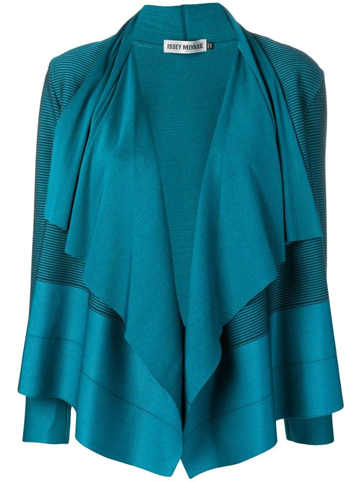 Issey Miyake Micro-pleated Draped Jacket - Blue