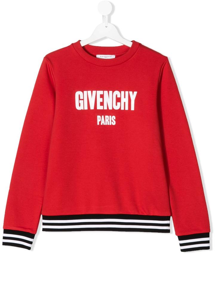 Givenchy Kids Teen Logo Print Sweatshirt - Red