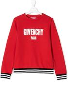 Givenchy Kids Teen Logo Print Sweatshirt - Red