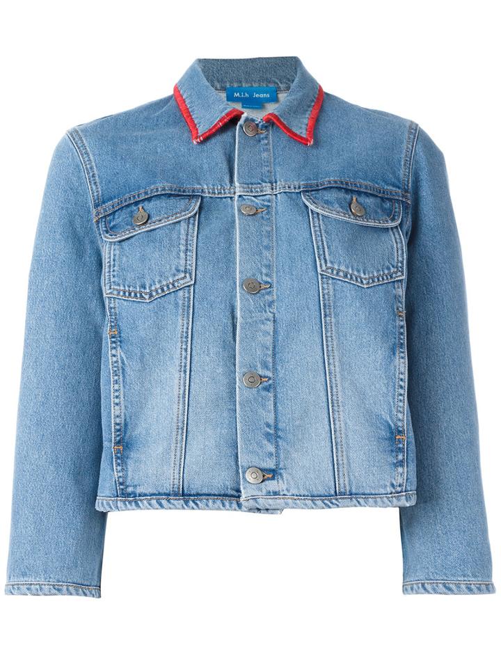 Mih Jeans Arch Customised Denim Jacket By Alex Carl, Women's, Size: Small, Blue, Cotton