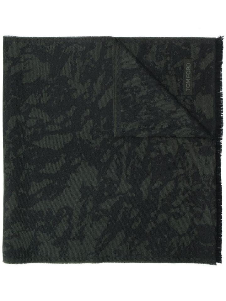 Tom Ford Camouflage Pattern Scarf - Black