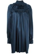 Dolce & Gabbana Vintage Gathered Pleated Dress, Women's, Size: 40, Blue