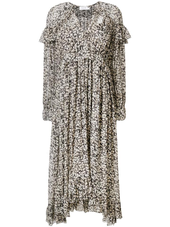 Zimmermann V-neck Floral Dress - Black