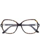 Tom Ford Eyewear Tortoiseshell Oversized Glasses - Brown