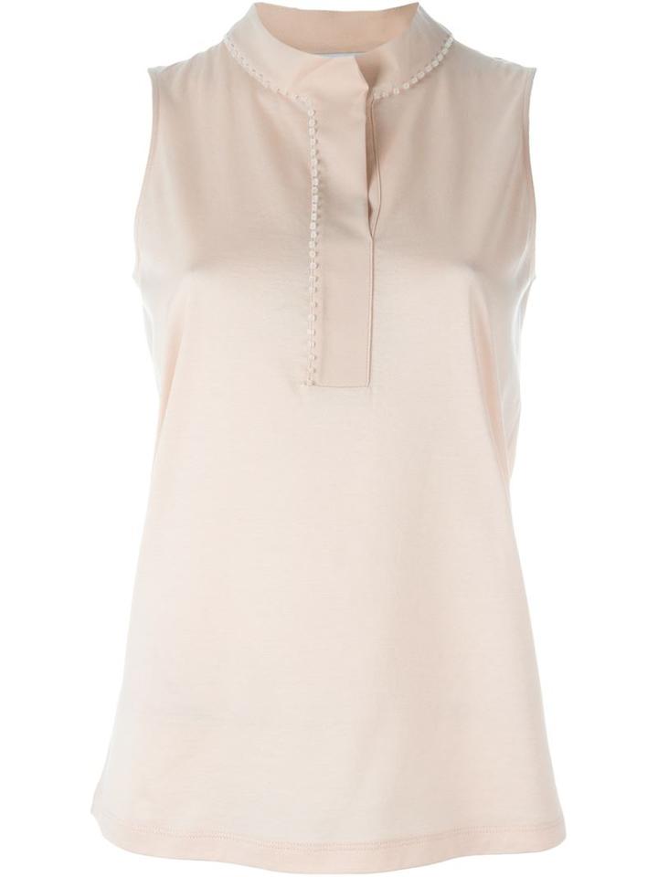 Fabiana Filippi Funnel Neck Tank Top, Women's, Size: 42, Yellow/orange, Silk/cotton/spandex/elastane