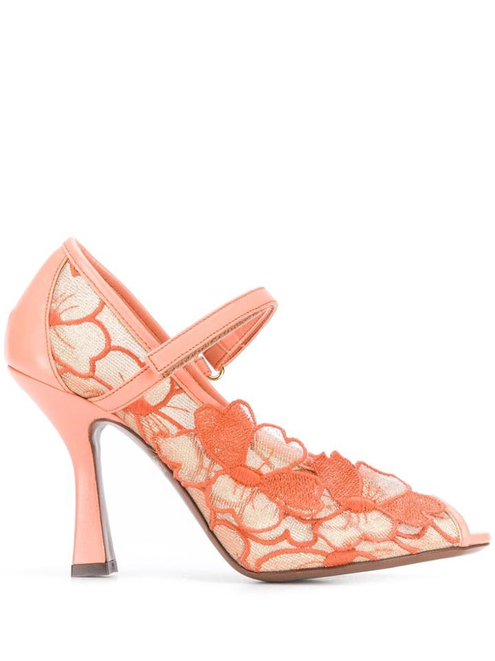 L'autre Chose Fabric Court Pumps - Orange