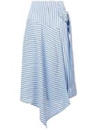 Tibi Striped Asymmetric Skirt - Blue