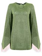 Attico Feather Trim Mini Dress - Green