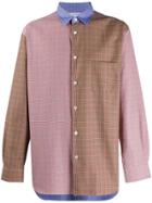 Comme Des Garçons Shirt Colour Block Checked Shirt - Blue