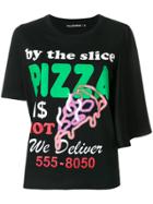 Filles A Papa Pizza Print T-shirt - Black