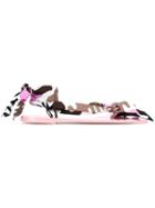 Emilio Pucci Textile Wrap Sandals - Pink